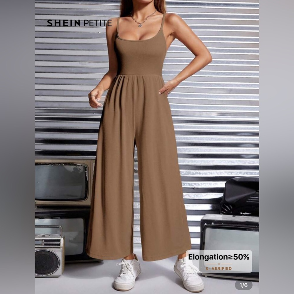 Elegant Brown Wide-Leg Jumpsuit